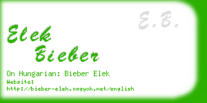 elek bieber business card